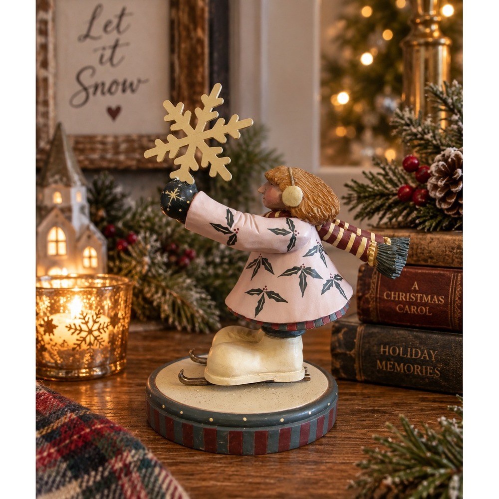 Vtg Williraye Studio 5.5" Snowdancing Little Girl Figurine WW2624 2001 Folk Art